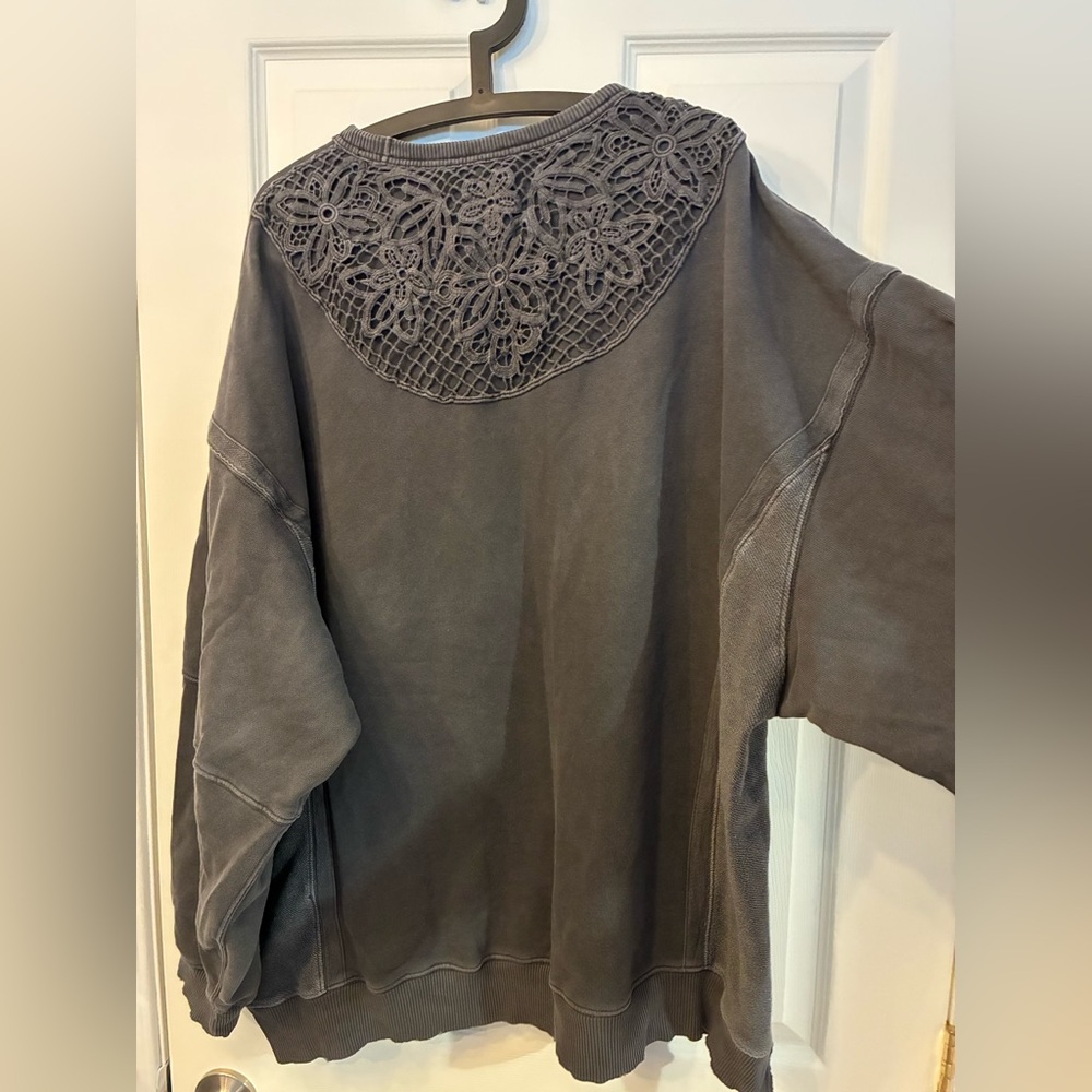 Aerie XL Gray Lace Detail Women's Sweater